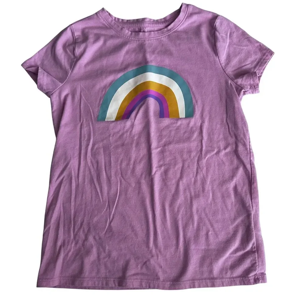 Cat & Jack Pink Rainbow Short Sleeve Tee - Size Medium